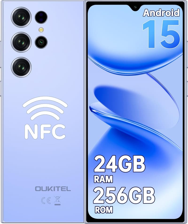 OUKITEL C61 Pro 6.88インチ SIMフリー スマートフォン 24GB RAM/256GB ROM 1TB拡張可 5150mAh バッテリー 青