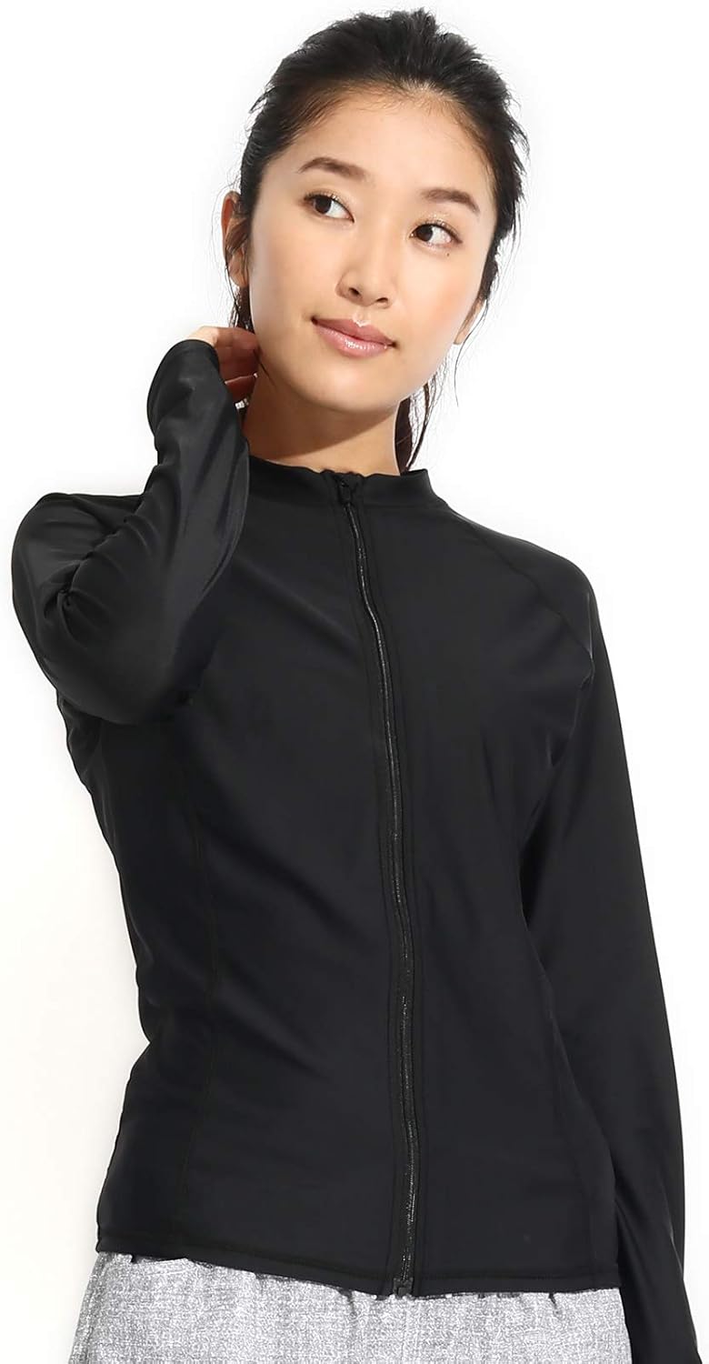 レディース UVカット 長袖ラッシュガード フィットネス 水着 UPF50+ 体型カバー S-XXL