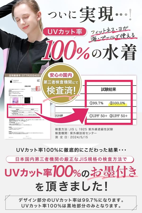 レディース フィットネス 水着 タンキニ 5点セット UVカット UPF50+ 体型カバー