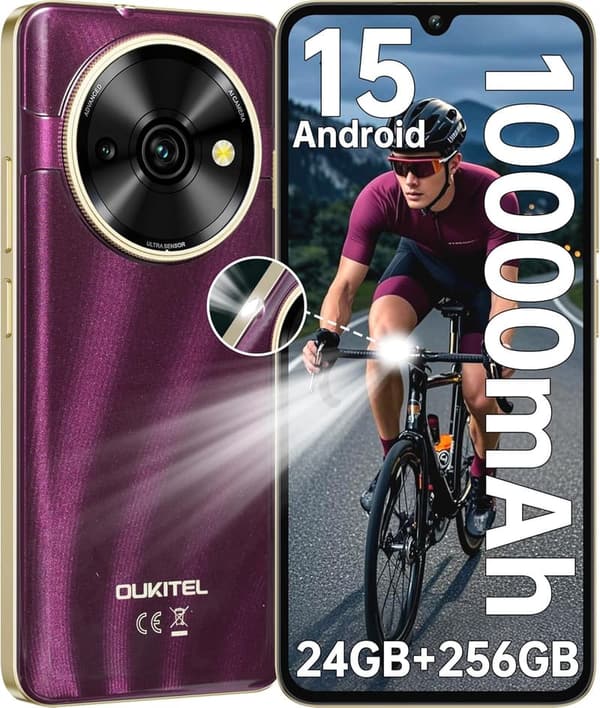 OUKITEL C59 Pro 10000mAhバッテリー搭載SIMフリースマートフォン 24GB+256GB/1TB拡張 6.88インチHD+大画面 13MPカメラ 90Hzリフレッシュレート 4G/NFC対応