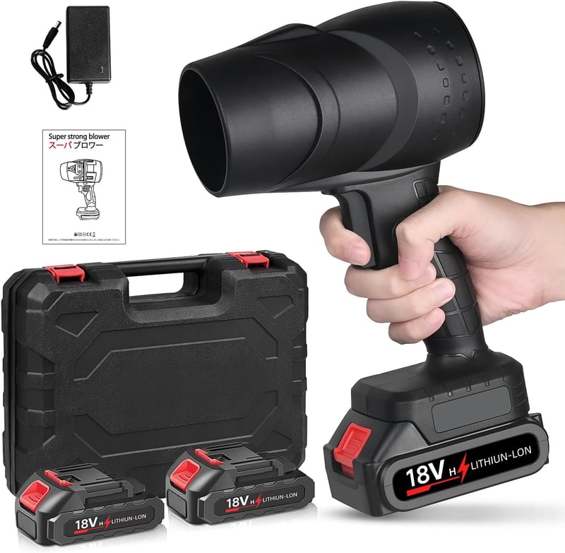 強力コードレスブロワー 15000RPM 無段階変速 小型 洗車・庭掃除・除雪用