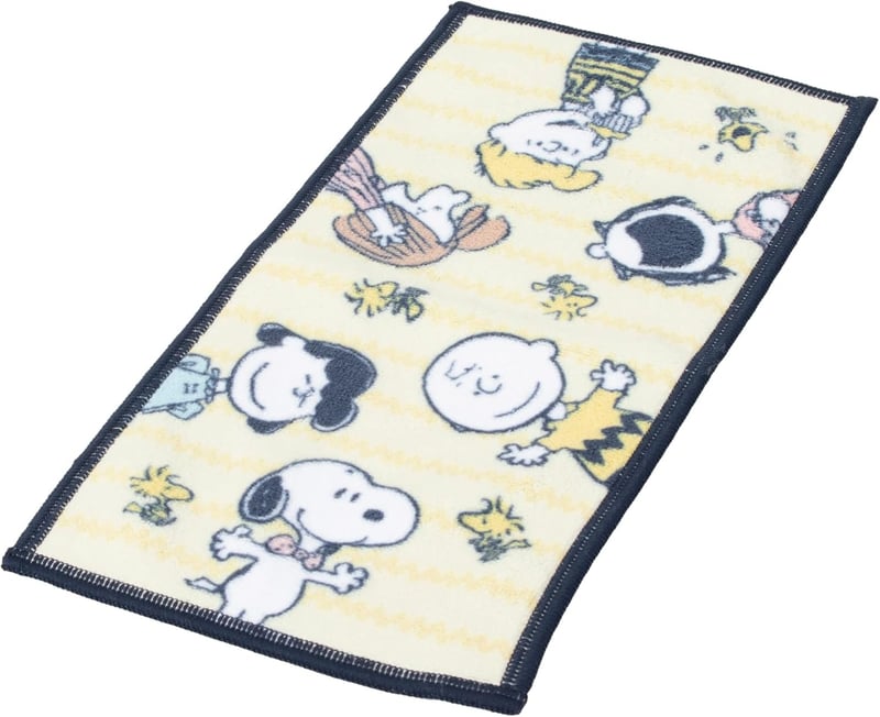 スヌーピー マイクロファイバー眼鏡拭き 日本製 12.5x25cm クリーム