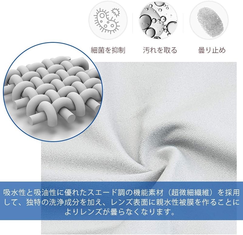 メガネくもり止めクロス 1枚【約600回使用可能・収納缶付き】