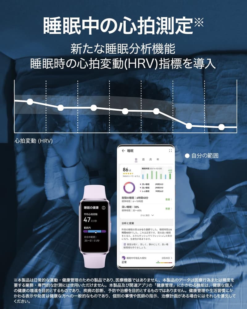 HUAWEI Band 10 スマートウォッチ - 快適なフィット感・24時間睡眠管理・14日間持続バッテリー
