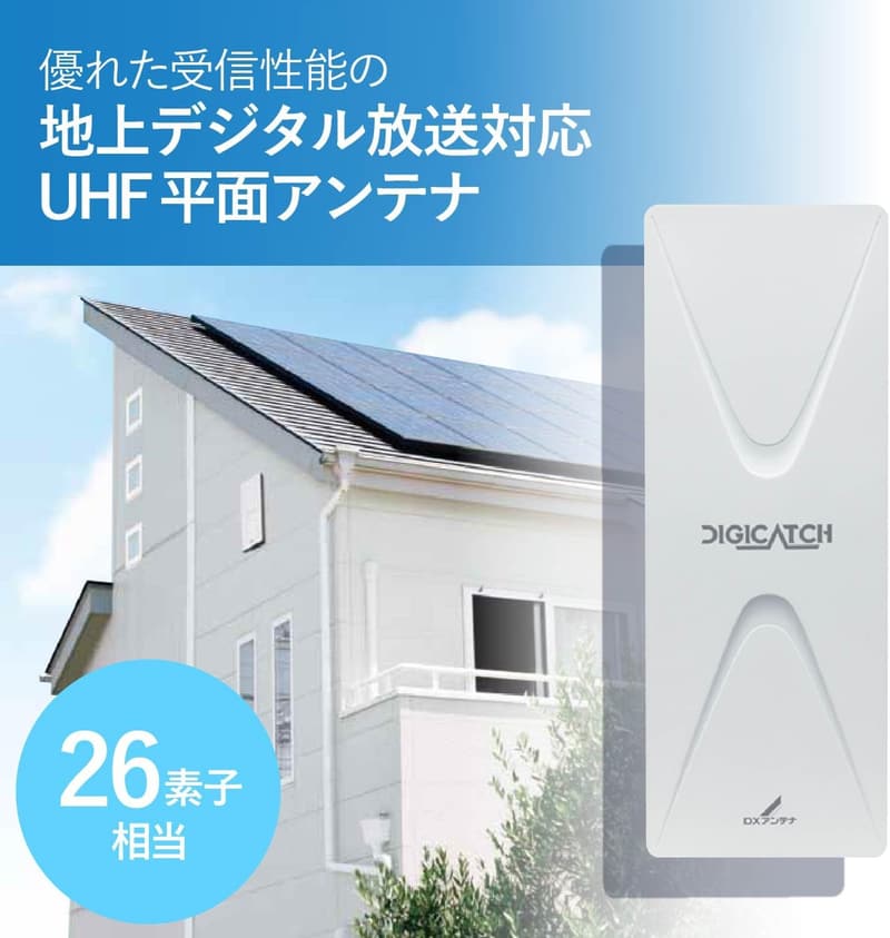 中・弱電界用UHF平面地上デジタルアンテナ（26素子相当）ホワイト