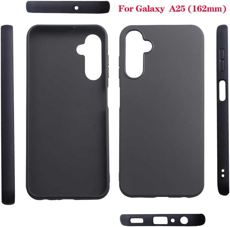 Galaxy A25 5G 用 軽量耐衝撃ブラックソフトケース TPUレンズ保護付き