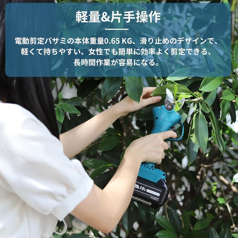 充電式電動剪定バサミ ブラシレスモーター搭載 30mm切断対応 植木・盆栽用 軽量ケース付き【Amazon限定】