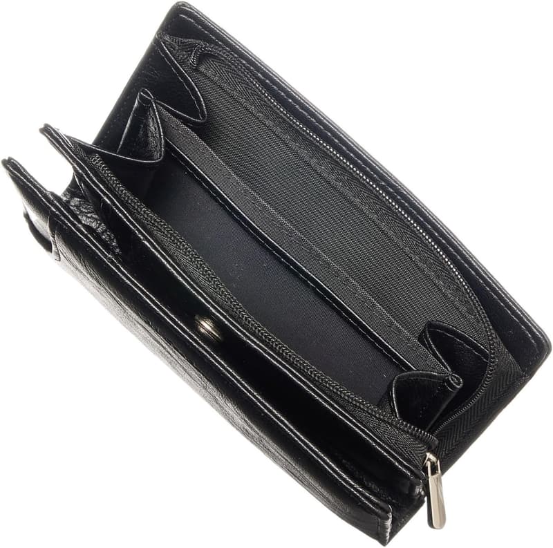 メンズ大容量超軽量2つ折り財布 カードケース付き 簡易包装 (ブラック)