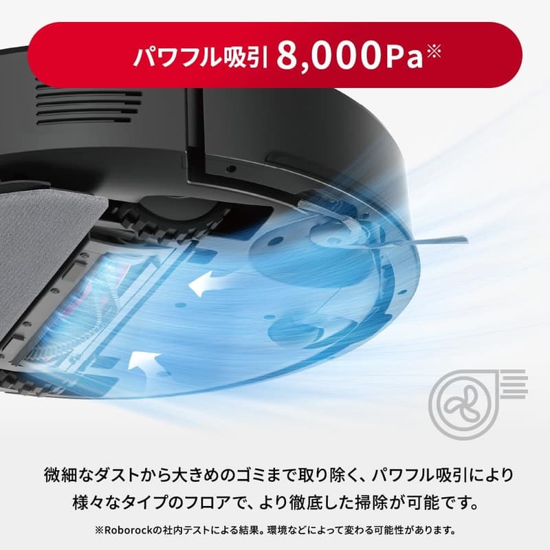 roborock Q7B+ ロボット掃除機 自動ゴミ収集 水拭き機能付き 150分連続稼働 8,000Pa吸引力