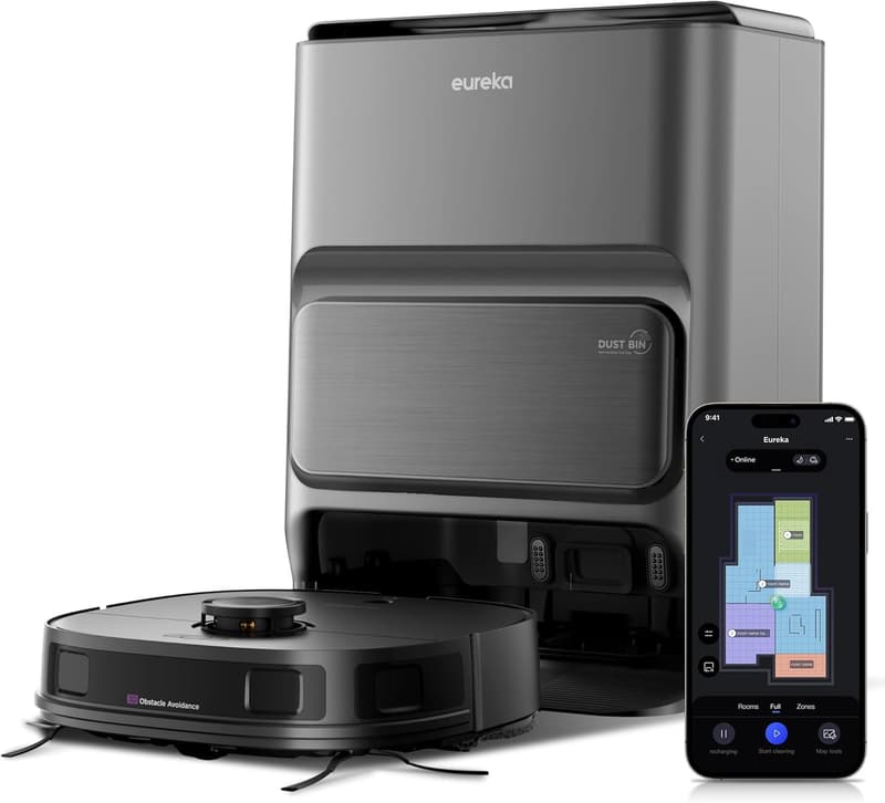 全自動ロボット掃除機 EUREKA J12Ultra 強力吸引5000pa アプリ制御 静音 ブラック