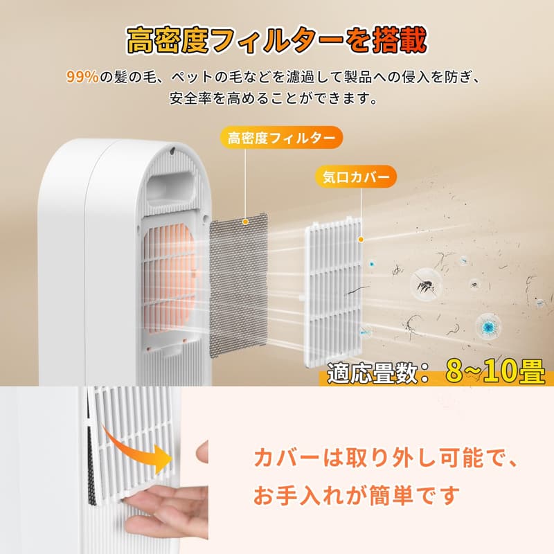 小型セラミックヒーター 650W/800W 過熱保護・省エネ・即暖ファンヒーター