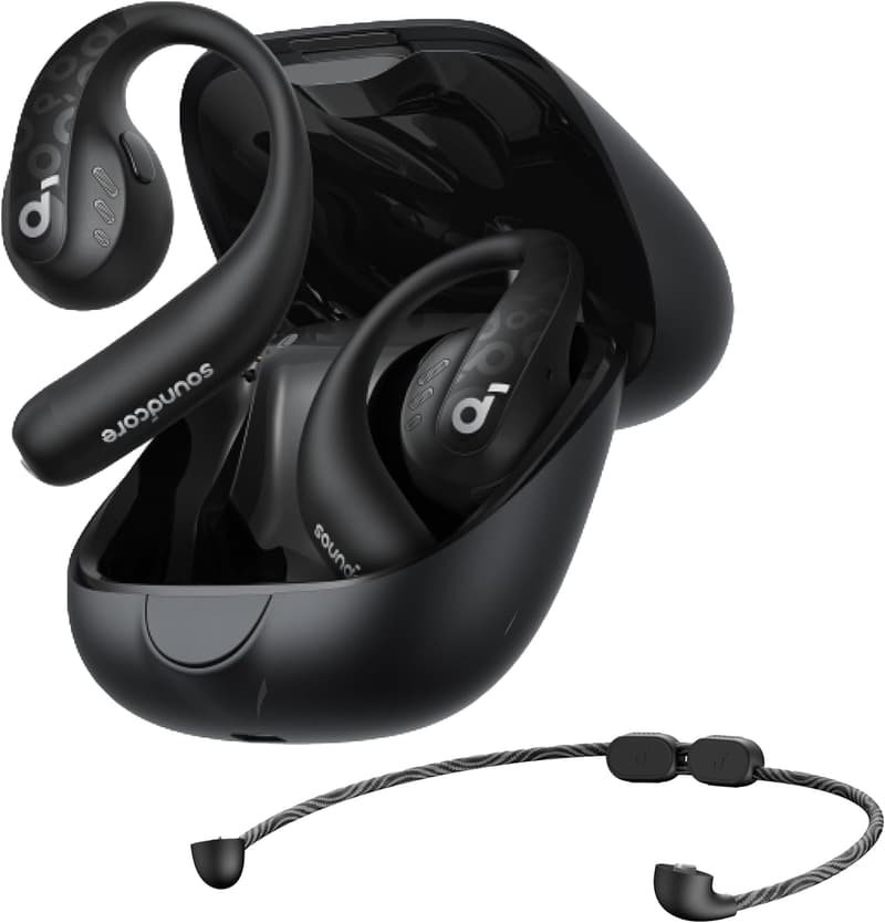 Anker Soundcore AeroFit Pro Bluetooth 5.3 ワイヤレスイヤホン IP55防水 最大46時間再生 ミッドナイトブラック