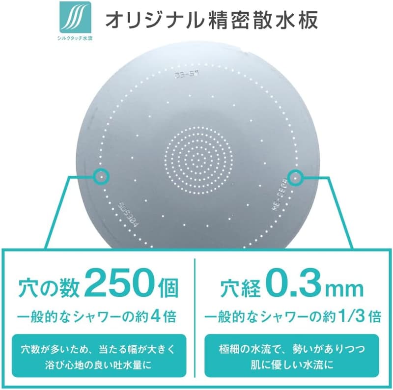 アラミック製高水圧節水シャワーヘッド｜シルク肌ざわり｜日本製