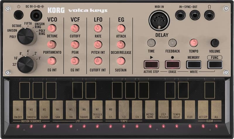 KORG volca keys ポリフォニックアナログシンセサイザー 16ステップシーケンサー 充電不要コンパクト
