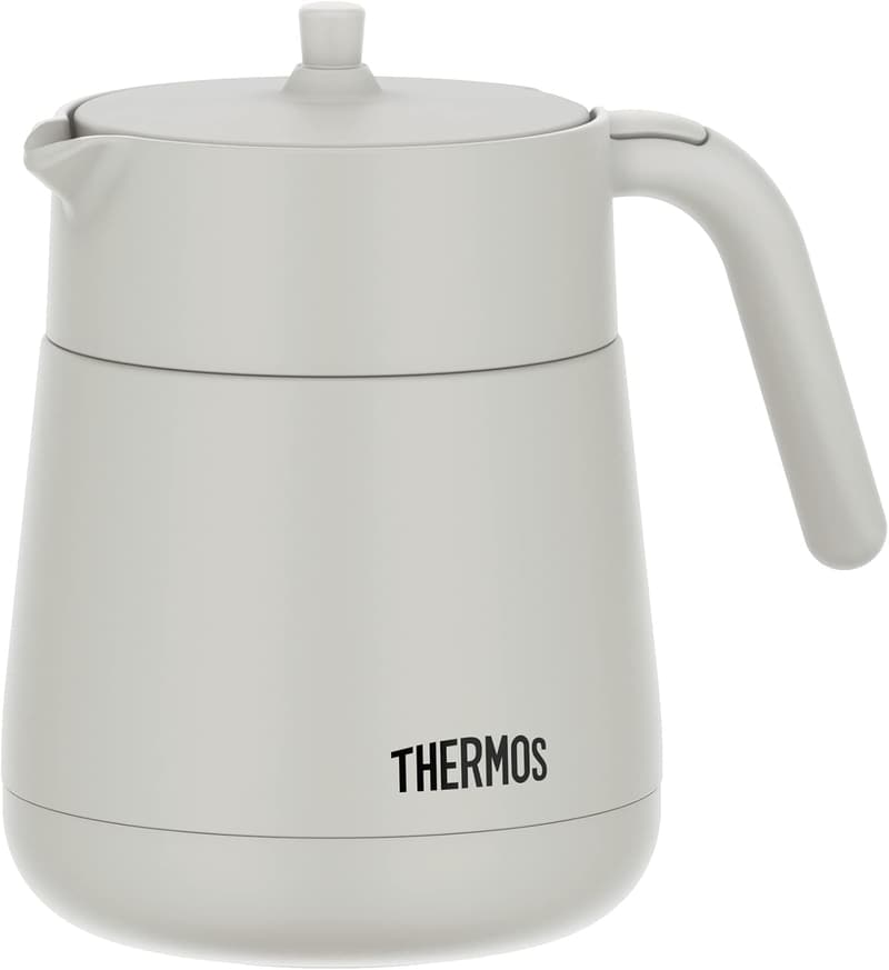 真空断熱ティーポット ストレーナー付き 700ml ライトグレー