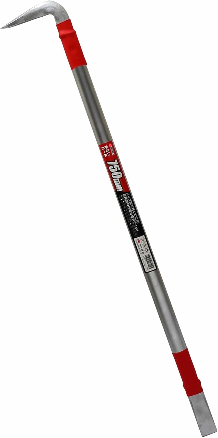 軽量バール 750mm - てこ作業・解体用、パイプ製で疲れにくい
