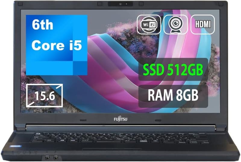 整備済み富士通ノートパソコン Lifebook A576 Windows11 第6世代Core i5 8GBメモリ SSD512GB 15.6型 WiFi/Bluetooth/MS Office 2019搭載