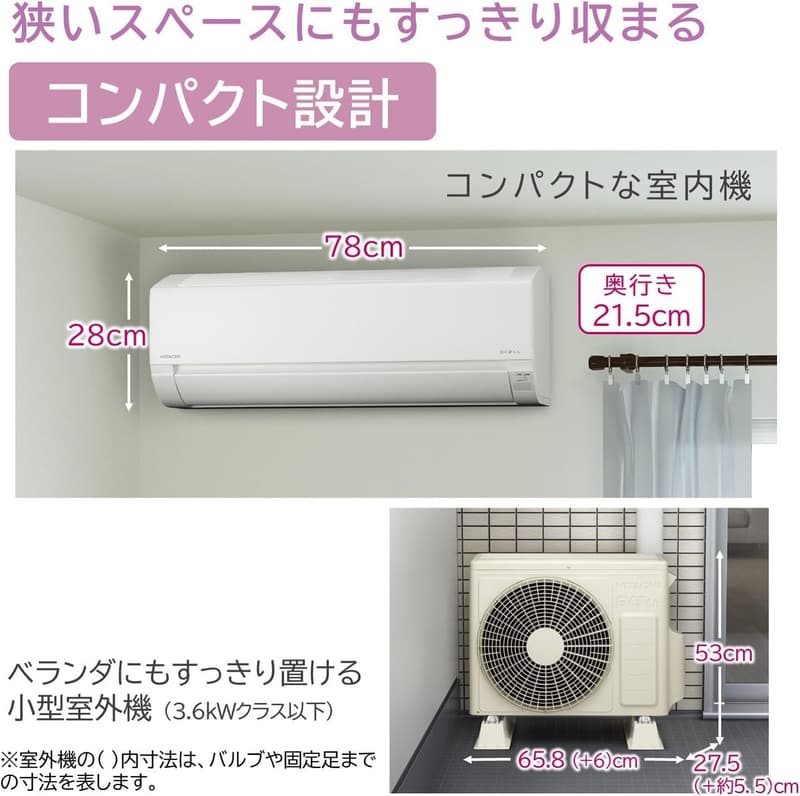 日立 エアコン 10畳用 冷暖房セット RAS-F28RM(W) 白くまくん 3.6kW