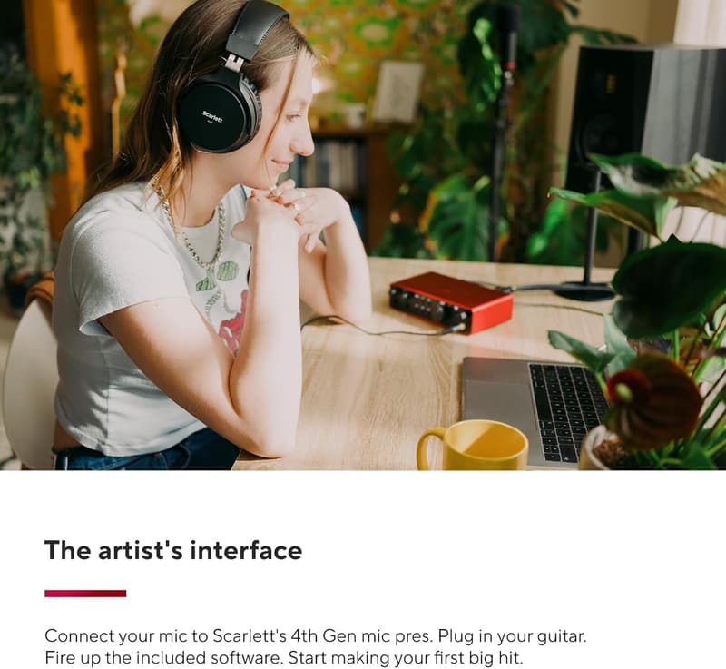 Focusrite Scarlett 2i2 第4世代 USBオーディオインターフェース - スタジオ品質の録音用ソフトウェア付属