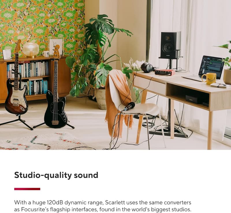 Focusrite Scarlett 2i2 第4世代 USBオーディオインターフェース - スタジオ品質の録音用ソフトウェア付属