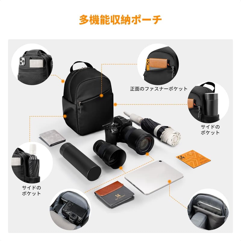 K&F Concept 撥水加工 軽量カメラショルダーバッグ 5L 一眼レフカメラ用