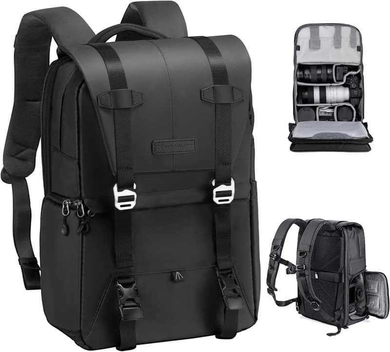 おしゃれな防水カメラリュック 20L レインカバー付 一眼レフ・DSLR対応
