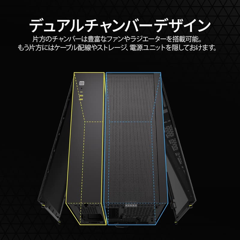 CORSAIR 2500X マイクロATX デュアルチャンバーPCケース ブラック