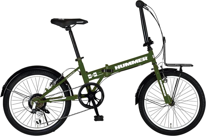 HUMMER 20インチ折りたたみ自転車 6段変速・収納バッグ付き