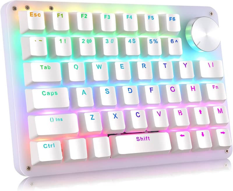 片手ゲーミングキーボード ブラック 45キー RGBバックライト プログラム可能 赤軸 Type-C有線