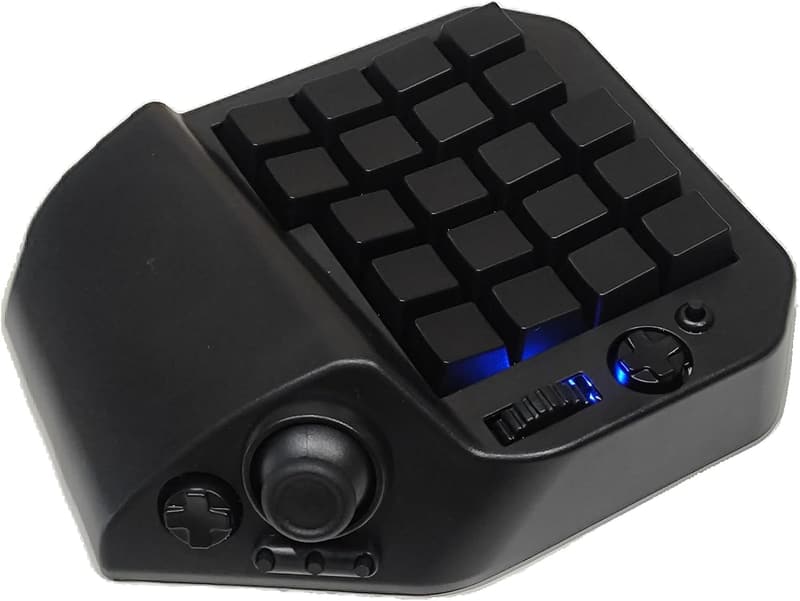 ジョイスティック付き41キー片手ゲーミングキーボード(スタンダード・オールブラック)