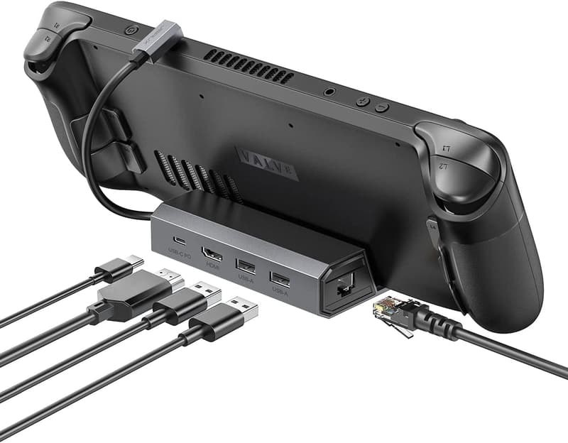 Steam Deck対応 5-in-1 ドッキングステーション HDMI 4K@60Hz・100W充電・USB A 2.0