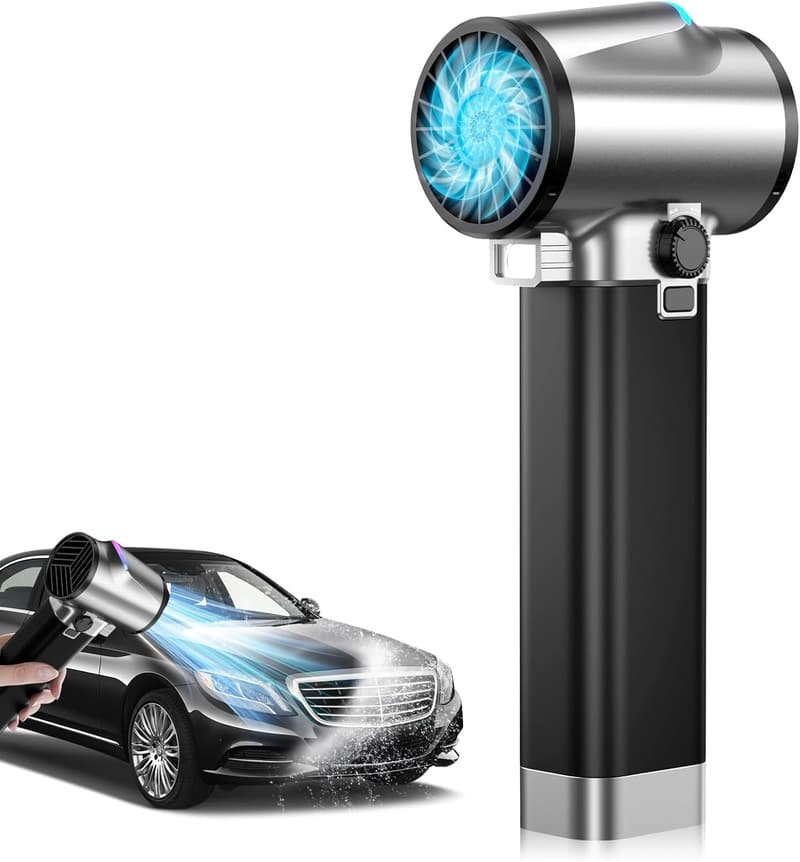 洗車用 ブロワー 160m/s 強風 充電式・無段階風量調整 LEDライト付き 低騒音 日本製 16000mAh電池
