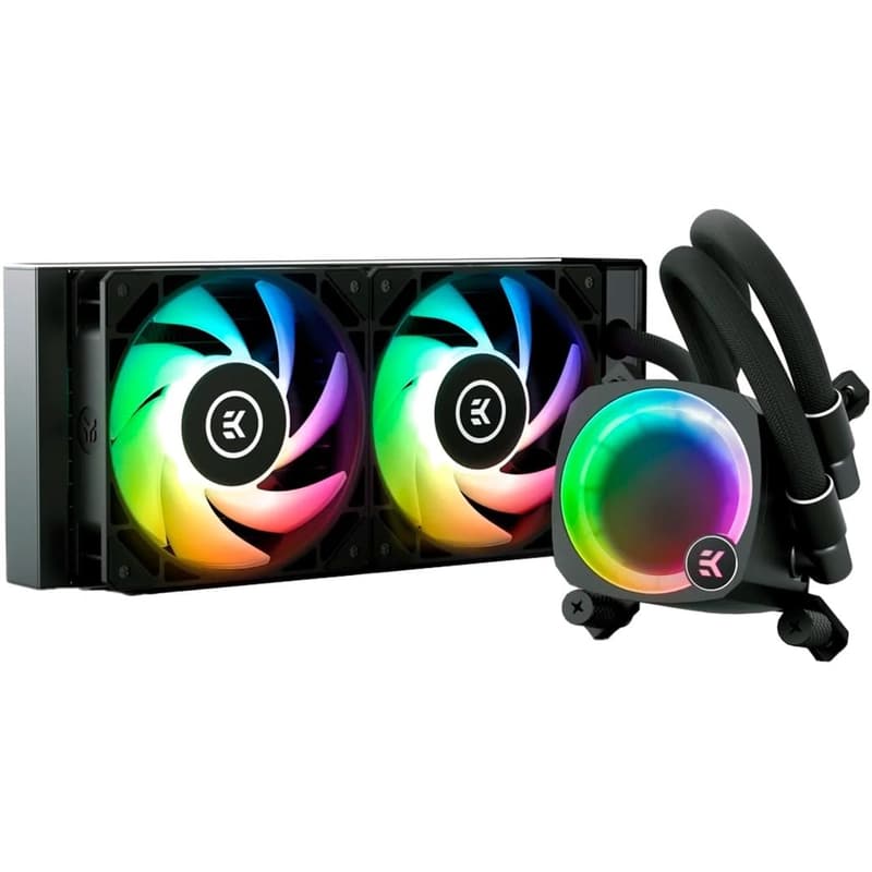 最新Intel & AMD対応 EKWB EK Nucleus AIO CR240 Lux D-RGB 水冷CPUクーラー 120mmファン付き