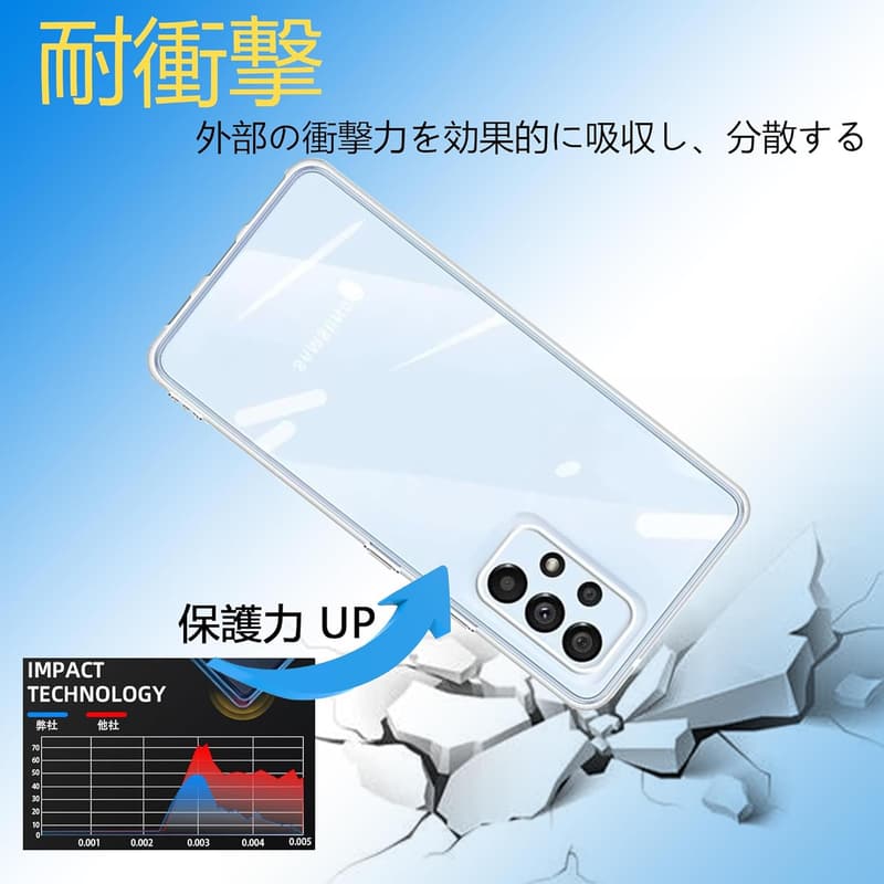 Galaxy A53 ケース クリア 耐衝撃 透明TPU スマホカバー ストラップホール付