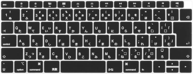 MacBook Air 2018/2019用 JIS配列シリコンキーボードカバー (Touch ID対応) ブラック