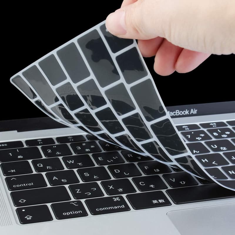 MacBook Air 2018/2019用 JIS配列シリコンキーボードカバー (Touch ID対応) ブラック
