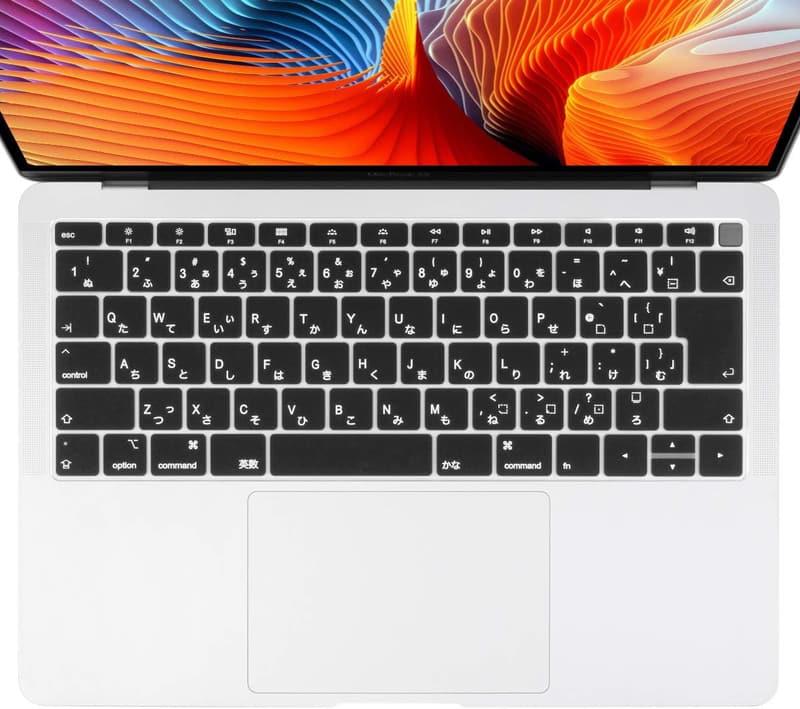 MacBook Air 2018/2019用 JIS配列シリコンキーボードカバー (Touch ID対応) ブラック