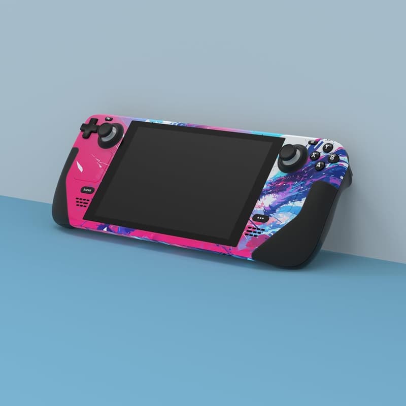Steam Deck用フルセットカスタムビニールステッカーシール【ネオンドラグーン】