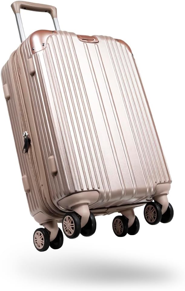 機内持ち込み可能 スーツケース 超軽量 Sサイズ 40L 拡張機能付き シャンパンロゼ【現役CA監修】