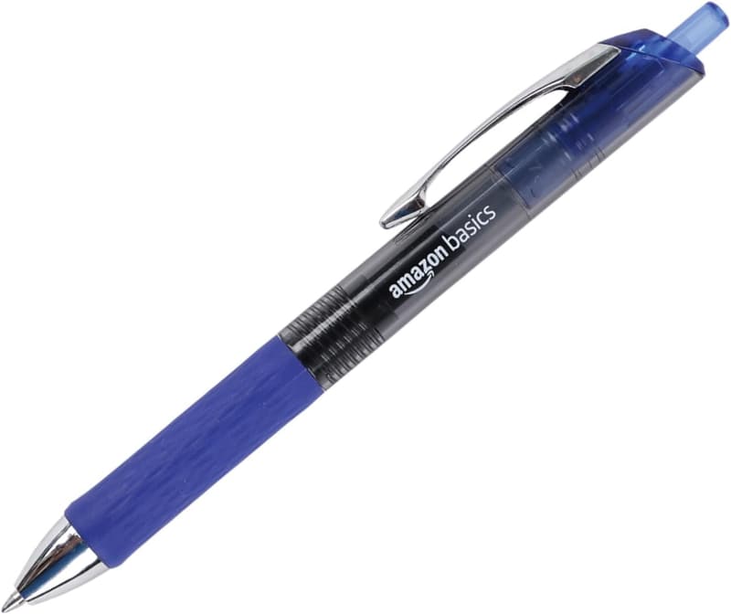 Amazonベーシック 格納式ゲルペン 中字 (0.7mm) ブルー 12本セット