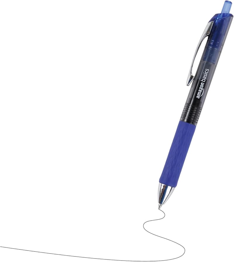 Amazonベーシック 格納式ゲルペン 中字 (0.7mm) ブルー 12本セット