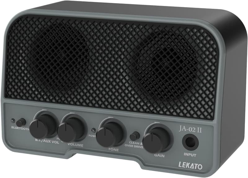 充電式ミニギターアンプ 5W Bluetooth対応 ヘッドホン用 自宅練習用 (ブラック)