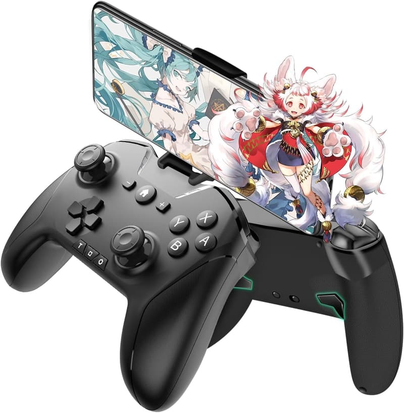 プロゲーマー向け ワイヤレス ゲームパッド Switch/PC/Android対応 HD振動 6軸ジャイロ搭載 マクロ機能付き (ブラック)