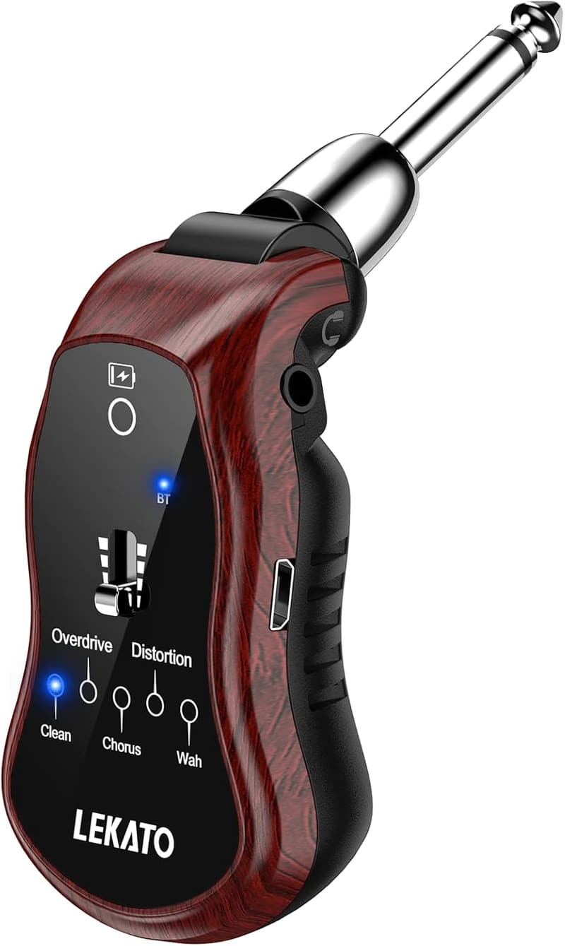 ギターヘッドフォンアンプ LEKATO ミニ充電式ポケットギターアンプ Bluetooth対応