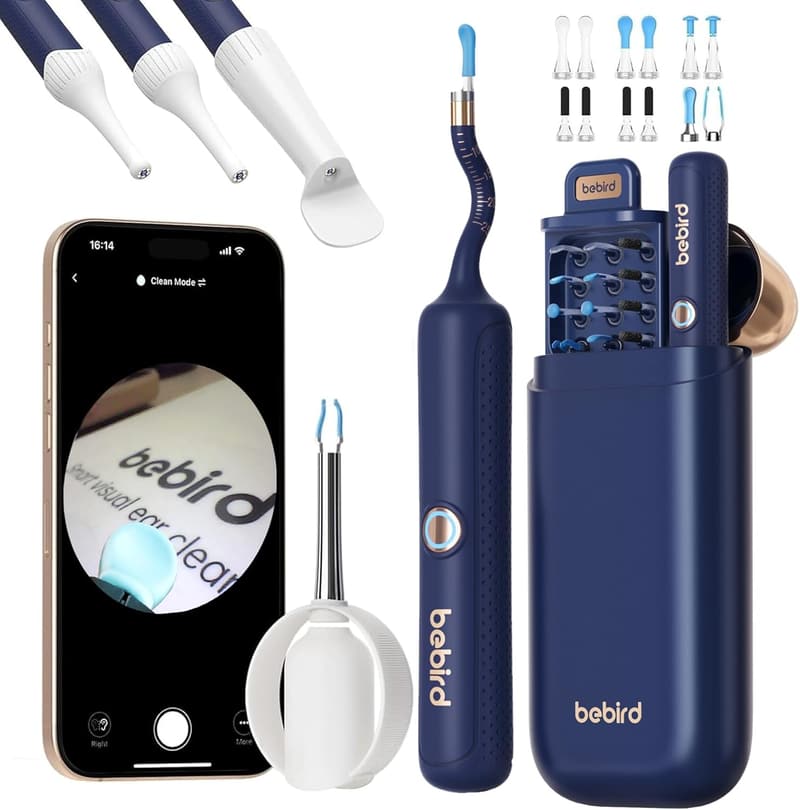耳かきカメラ付 みみかき 2025年新登場 1000万画質収納ケース付き IP67防水 4モード対応 スマホ対応（ブルー）