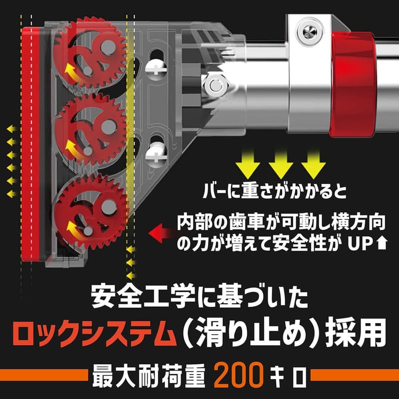室内用コンパクト懸垂バー 突っ張り式 壁固定タイプ【JAPAN BRAND】