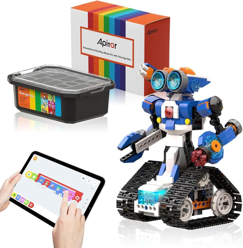 子供向けプログラミングロボットキット 収納型 6-in-1 STEM教育玩具 7歳以上