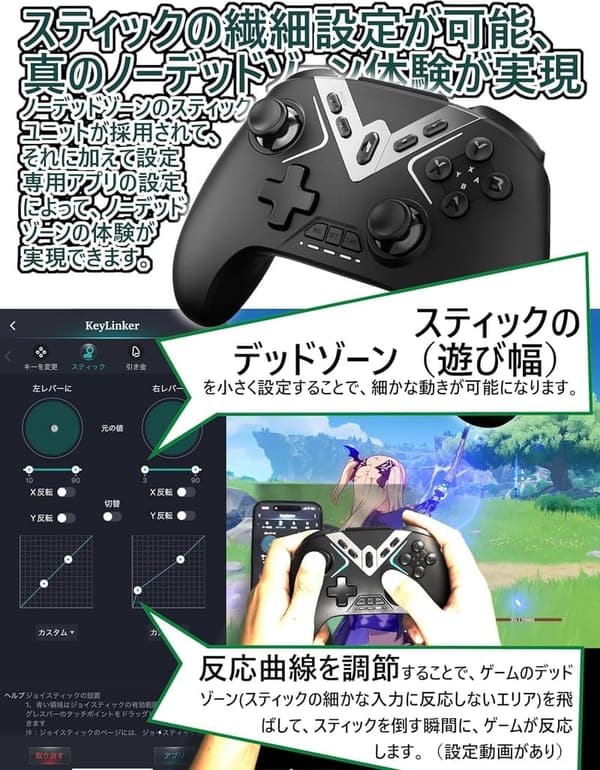 Switch対応 コントローラー ホールスティックGC-10D (App+FPS対応) 2.4G無線 送料無料