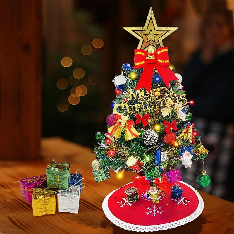 クリスマス ミニツリー 電飾付き 60cm オーナメントセット 玄関用 インテリア用品