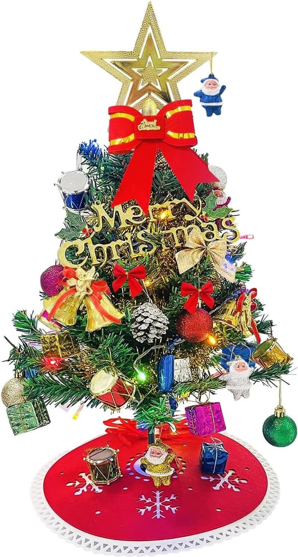 クリスマス ミニツリー 電飾付き 60cm オーナメントセット 玄関用 インテリア用品